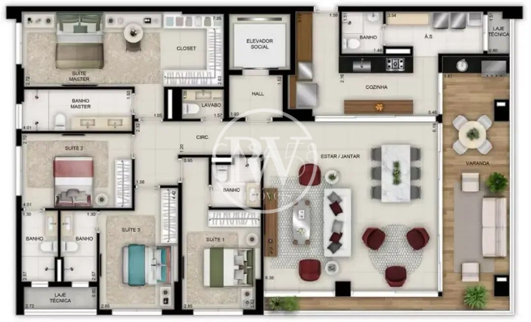 Apartamento de Alto Padrão à Venda no Opus Tellure 200m² 4 Suítes | Andar Alto