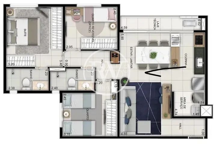 Apartamento no Wish 211 à Venda – 3 Quartos, 76 m² – 19º Andar – Jardim América