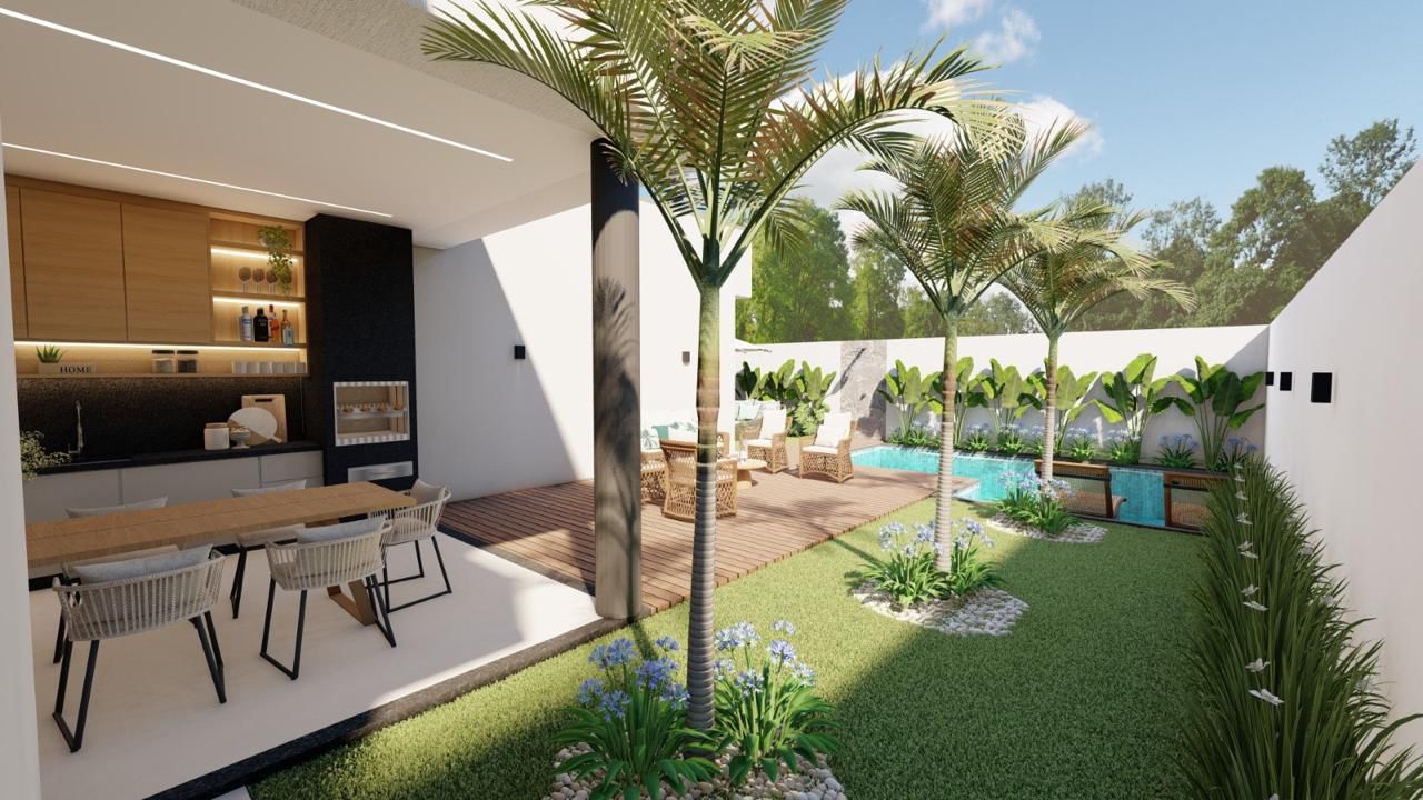 Casa Nova com Piscina no Jardim Atlântico - 3 Suítes e Garagem para 4 Carros