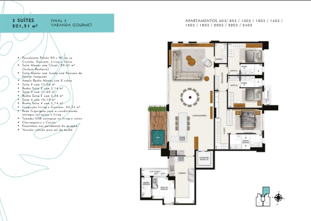 Apartamento no Terraço Bougainville com 3 suítes no Marista, pronto para morar